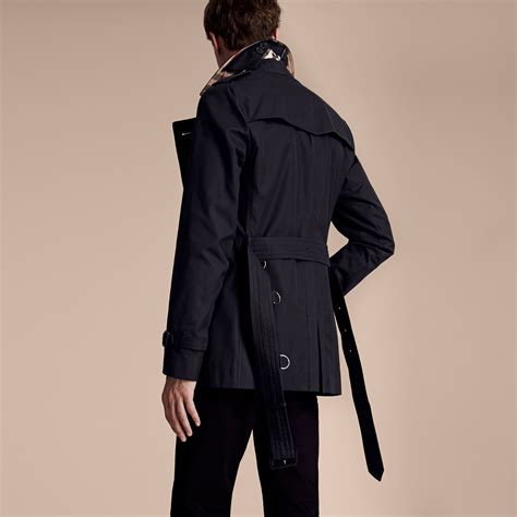 burberry the sandringham short heritage trench coat|Burberry trench coat men's navy.